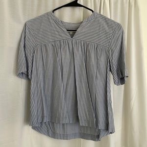 Madewell blue striped blouse, size small